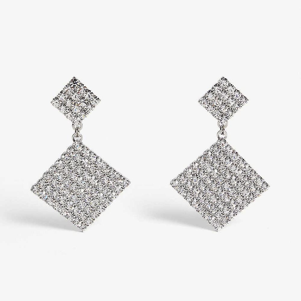 Alessandra rich double diamond clip on earrings - Picture 3 of 6
